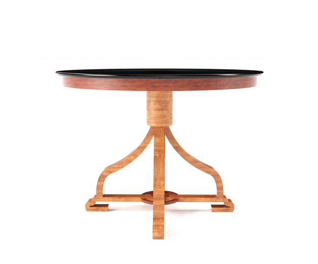 Modern galss table isolated on a white background 3d render