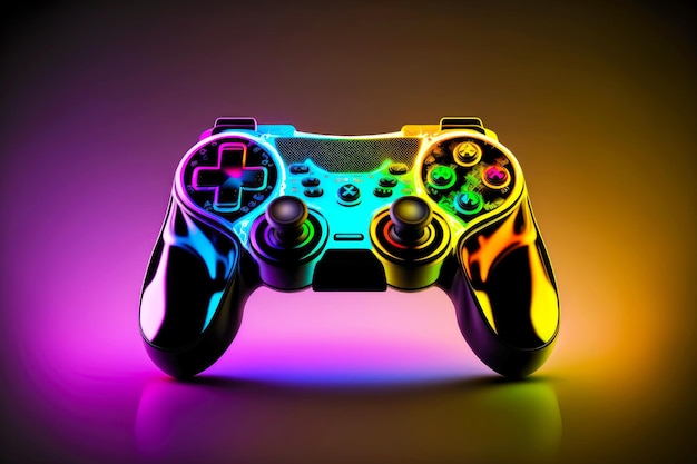 Colorful Gameplay - Game Controller in Multi-Colored Backlight