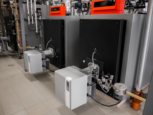 Modern gas industrial boilers for heating the enterprise