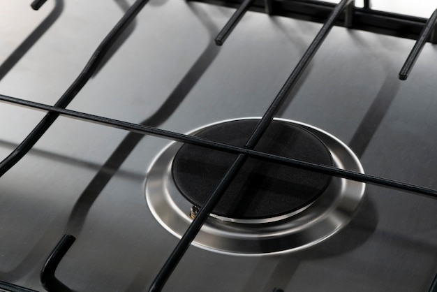 Modern gas stove for cooking in the kitchen.