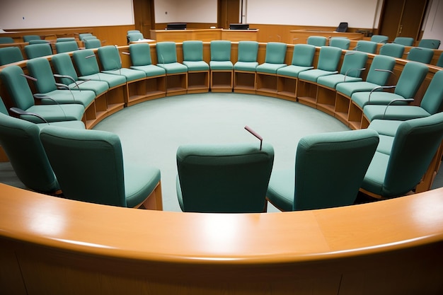 Photo modern gathering shot of swivel chairs arranged in a semicircle