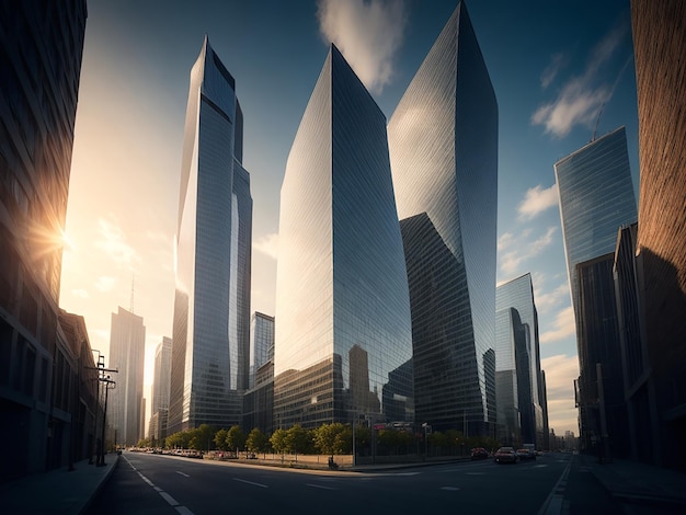 modern gebouw reflectie op venster glazen zakencentrum