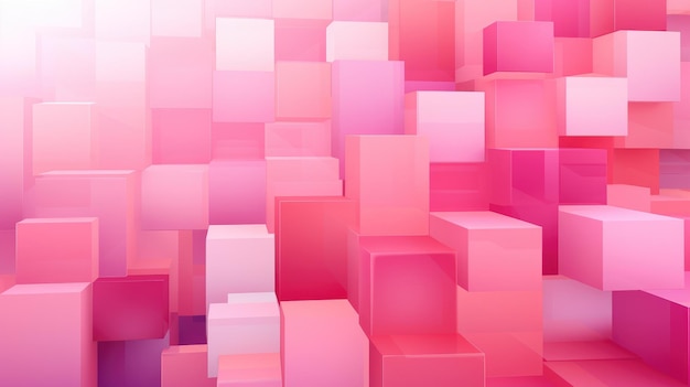 Modern geometric background featuring overlapping pink squares and rectangles