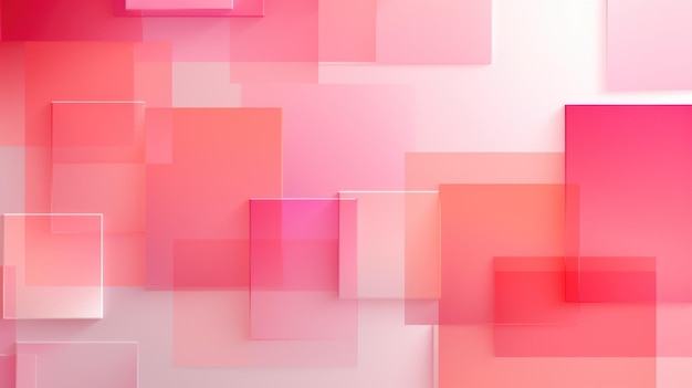 modern geometric background featuring overlapping pink squares and rectangles