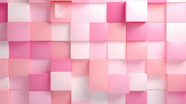 modern geometric background featuring overlapping pink squares and rectangles