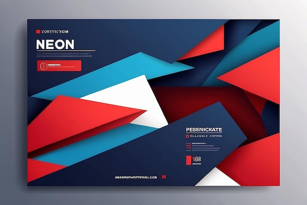 Modern Geometric Elegance BlueRed Abstract Background for Corporate Design