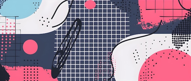 デジタル・クリエイティブ・デザインのための近代的な幾何学マジェンタ・グリッド・パターン (Abstract Background for Digital Creative Design)