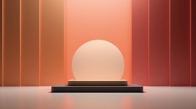Modern geometric pedestal podium Platform in shadow