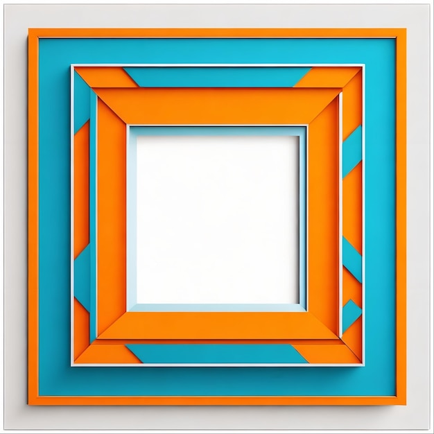Фото Современная геометрическая квадратная рамка иллюстрация яркие цвета и творческий дизайн генеративный ай