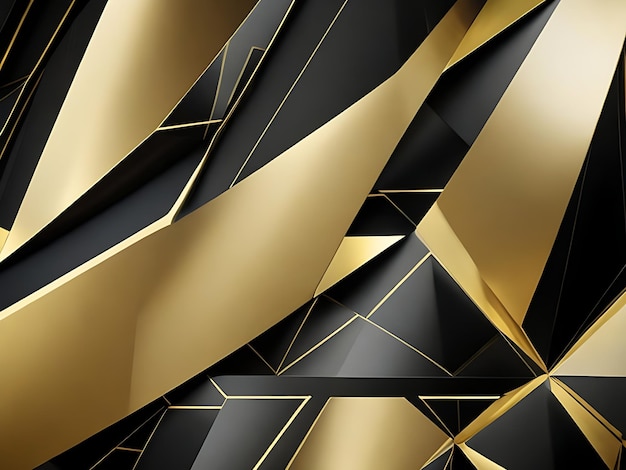 Foto modern geometrisch abstract goud zwart futuristisch achtergrond elegant bedrijfspresentatieontwerp
