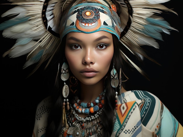 Современная девушка, хранящая свои корни в одежде, вдохновленной племенем, прославляющей культурное разнообразие и красоту
