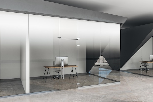 Modern glass office interior