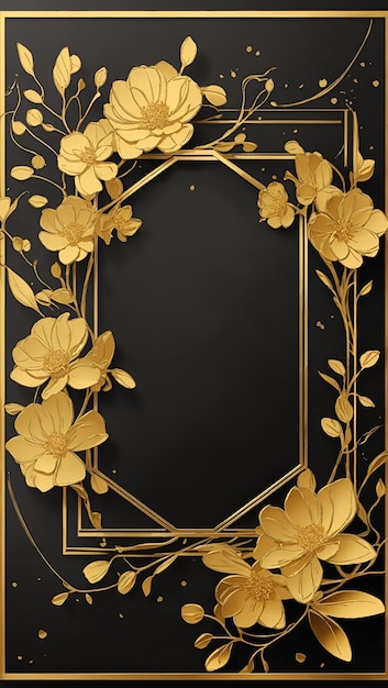 Modern Gold Flower Border Frames for a Contemporary Look