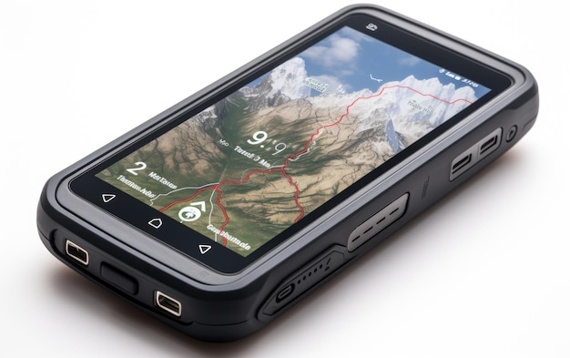 Modern GPS-navigatiesysteem geïsoleerd op een witte achtergrond
