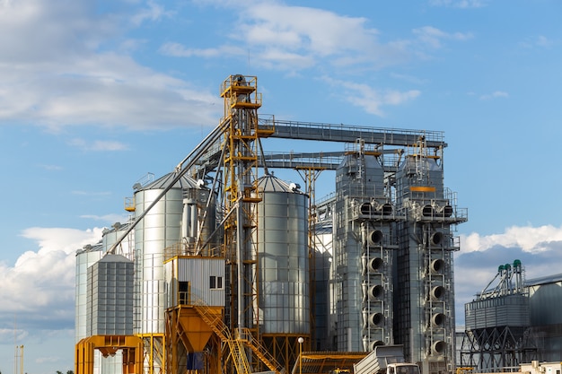 Modern Granary elevator and seed cleaning line.