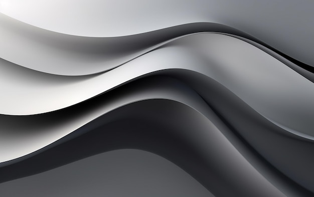 Modern Gray Abstract Background with Wavy Shapes