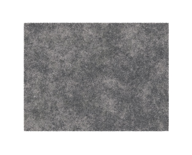 Photo modern gray rectangular carpet top view rug isolated on white background cut out home decor contemporary loft style flat lay floor plan 3d rendering