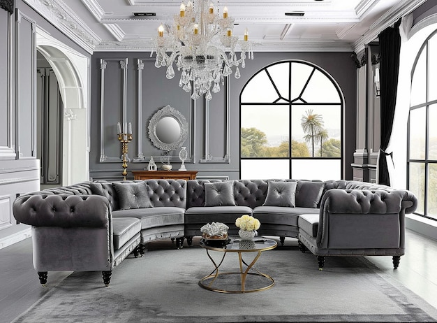 Modern Gray Sectional Sofa Set Timeless Design