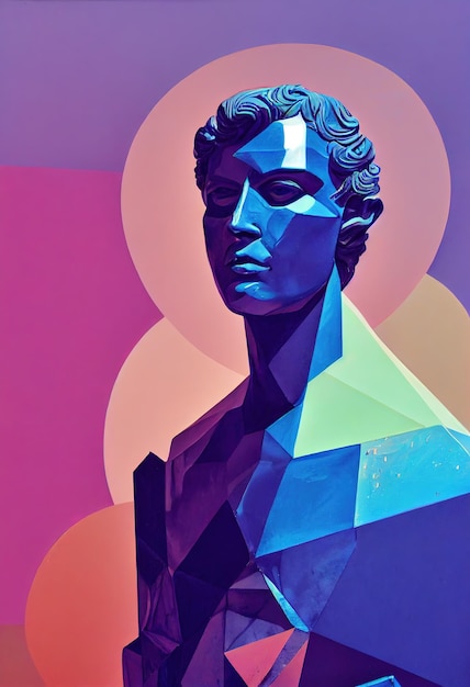 Modern Greek sculpture illustration art