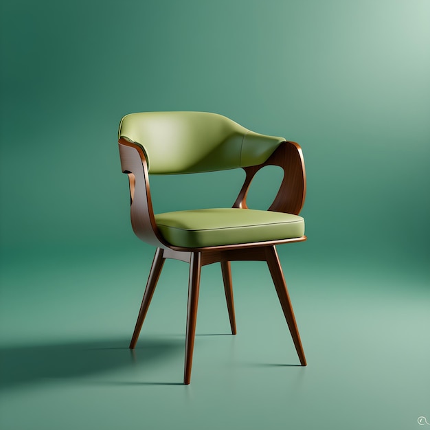 modern green armchair on a green background