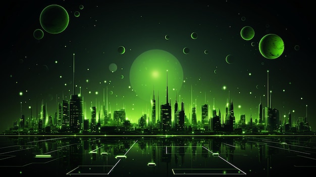 Modern green color neon background design