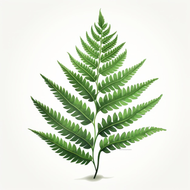 Modern Green Fern Leaf Vector Realistic And Cute Illustration