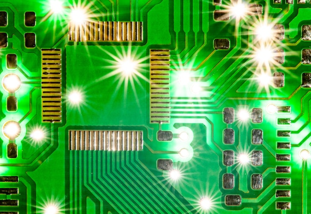 Modern green PCB board background