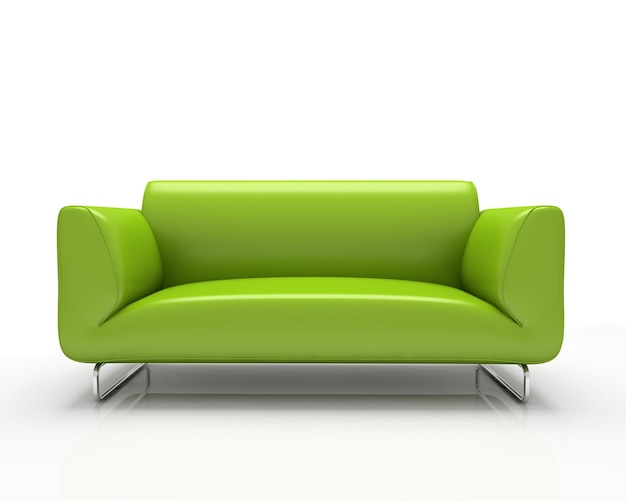 Photo modern green sofa isolated on white background