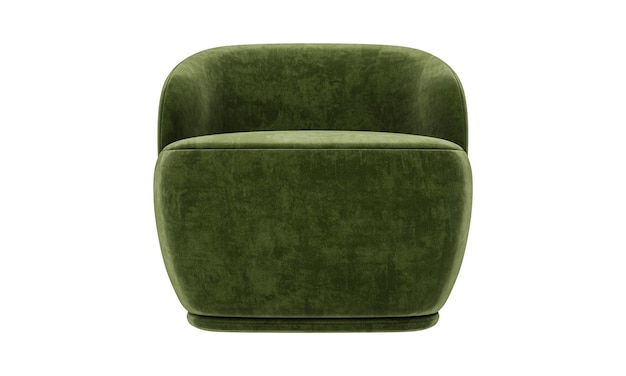 modern green velvet fabric armchair isolated on white background furniture collection