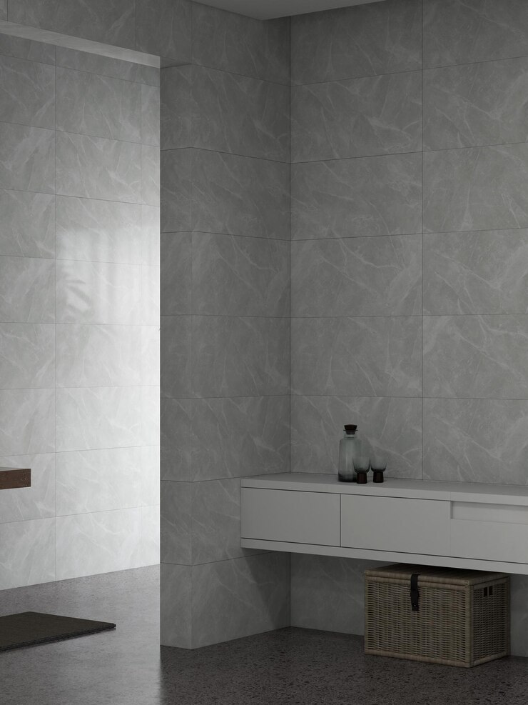 Photo modern grey bathroom tiles
