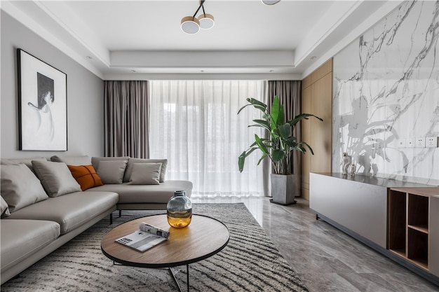 modern grey living room interior