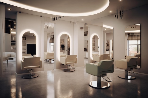 Modern hairdresser salon interior