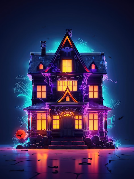 Modern Halloween Home concept art illustraiton generated by artificial intelligence