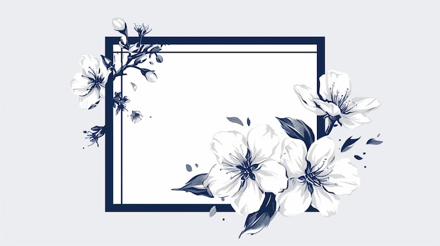 Modern and hand drawn flowers background
