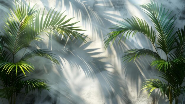 The modern has shadow overlays on a transparent background Contains transparent shadows of palm leaves and leaves