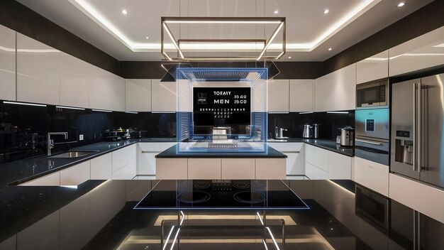 Photo modern hi tek kitchen clean interior design