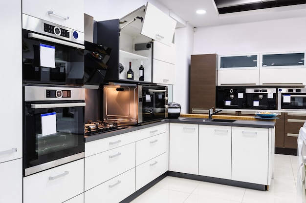 Modern hi-tek kitchen, clean interior design