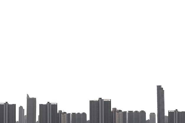 modern high-rise buildings isolated on white background