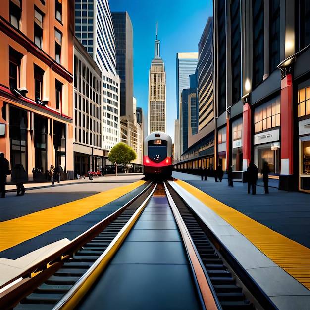 Modern high speed train on a clear day with motion blur