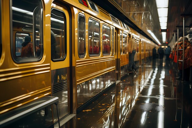 Modern high speed train in the metro station