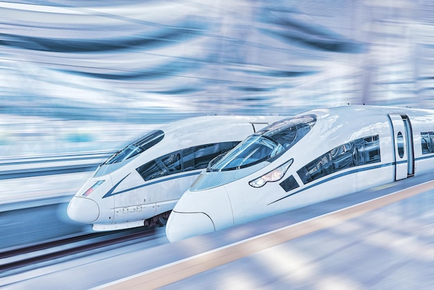 Modern HiSpeed Passenger Train Motion effect