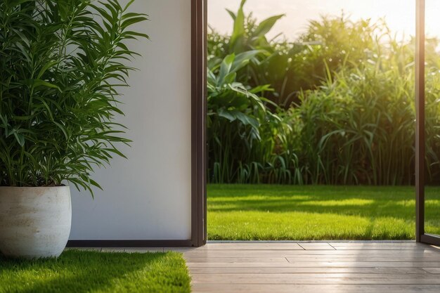 Foto casa moderna in mezzo alla natura