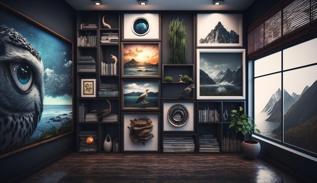 Premium AI Image | Modern home decor room storage walls interior ...