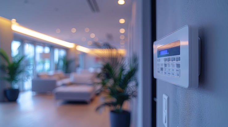 Photo modern home security system panel