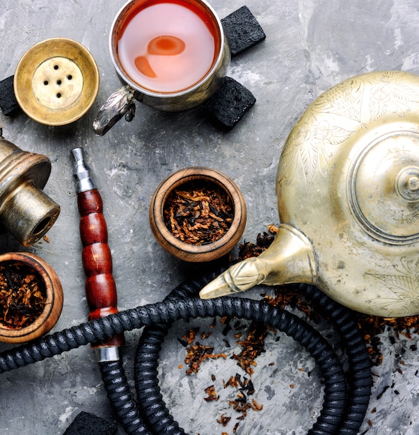 Modern hookah with tea