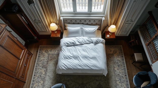 Modern Hotel Room with Stylish Bedding