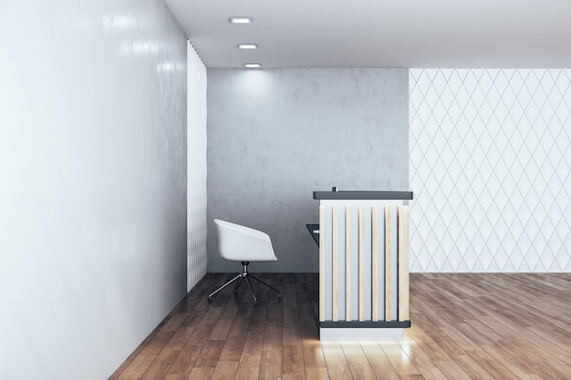 Modern hotel wooden reception table