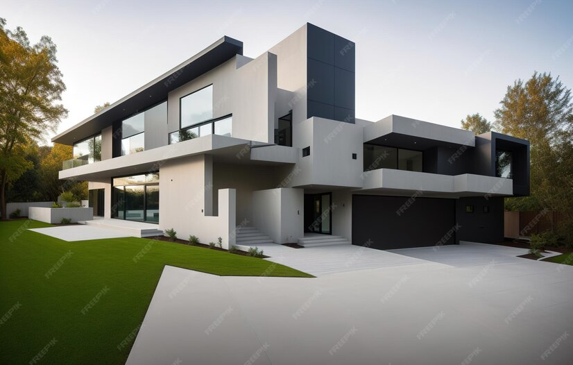 Premium Photo | Modern house architecture house exterior generative ai
