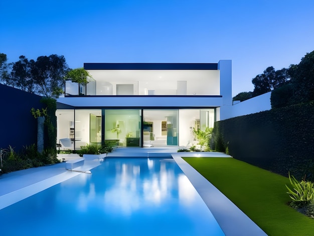 Modern house contemporary with the sky