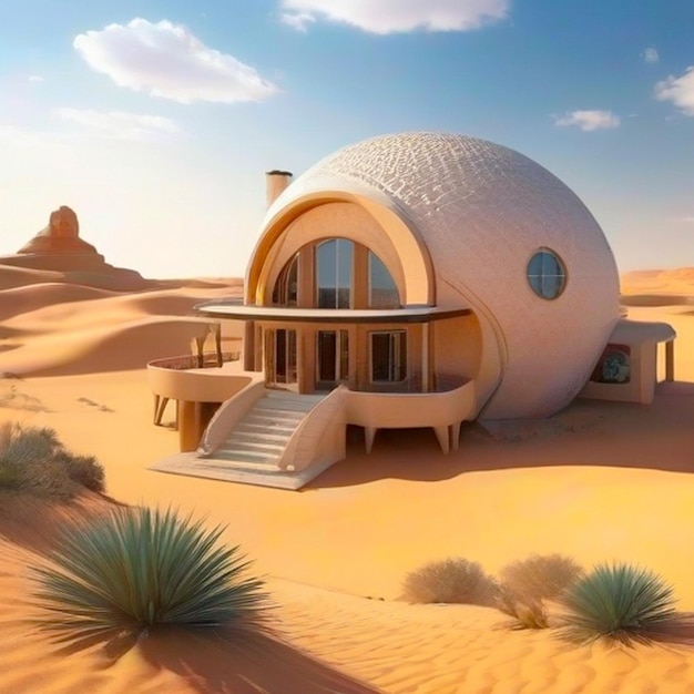 Modern house in desert